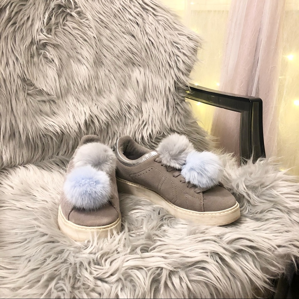 Zara grey suede plimsoles